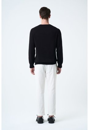 Sweater Tejido En Algodón Para Hombre Manga Ranglan Sweater Tejido En Algodón Para Hombre Manga Ranglan Negro XL VÉLEZ