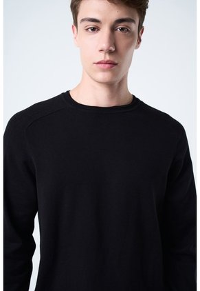 Sweater Tejido En Algodón Para Hombre Manga Ranglan Sweater Tejido En Algodón Para Hombre Manga Ranglan Negro XL VÉLEZ