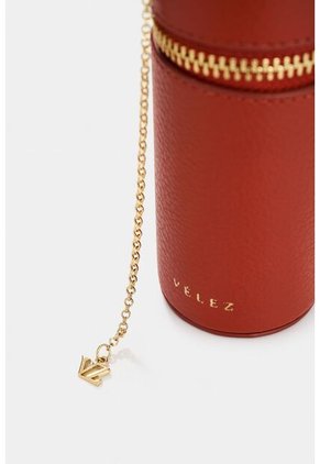 Cilindro Mini Monedero De Cuero Para Mujer Luminia Cilindro Mini Monedero De Cuero Para Mujer Luminia Rojo VÉLEZ