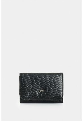 Billetera De Cuero Grabado Para Mujer Verona Billetera De Cuero Grabado Para Mujer Verona Negro VÉLEZ