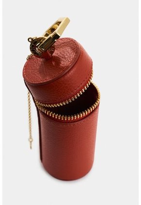 Cilindro Mini Monedero De Cuero Para Mujer Luminia Cilindro Mini Monedero De Cuero Para Mujer Luminia Rojo VÉLEZ