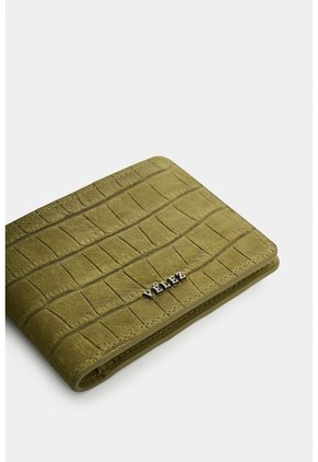 Billetera En Cuero Nobuck Croco Para Hombre Tessa 2.0 Billetera En Cuero Nobuck Croco Para Hombre Tessa 2.0 Verde Oliva VÉLEZ