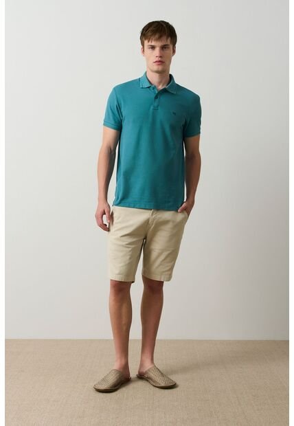 Polo Manga Corta Essential Para Hombre Textura Polo Manga Corta Essential Para Hombre Textura Azul Aguamarina S VÉLEZ