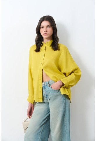 Camisa Peonia Para Mujer Manga Murciélago Camisa Peonia Para Mujer Manga Murciélago Amarillo Limon L VÉLEZ Vélez