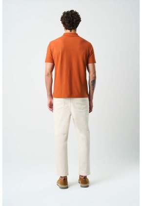 Polo Para Hombre Semi Fit Detalle Jacquard Polo Para Hombre Semi Fit Detalle Jacquard Naranja XS VÉLEZ