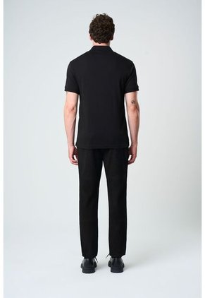 Polo Alcor Manga Corta Para Hombre Detalle Acanalado Polo Alcor Manga Corta Para Hombre Detalle Acanalado Negro XS VÉLEZ