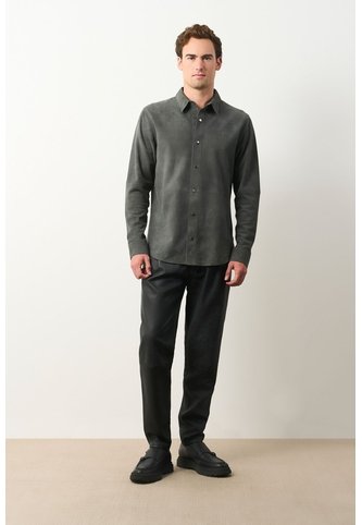 Camisa Manga Larga Para Hombre Gamuza Camisa Manga Larga Para Hombre Gamuza Gris Pistola XXL VÉLEZ Vélez