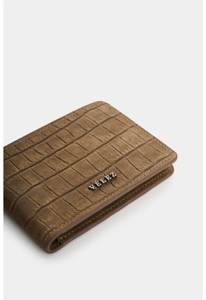 Billetera En Cuero Nobuck Croco Para Hombre Tessa 2.0 Billetera En Cuero Nobuck Croco Para Hombre Tessa 2.0 Tabaco VÉLEZ
