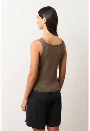 Top Alisa Tejido Para Mujer Escote Cuadrado Top Alisa Tejido Para Mujer Escote Cuadrado Tabaco M VÉLEZ