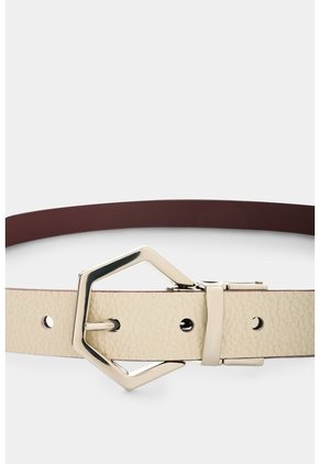 Cinturón Doble Faz En Cuero Para Mujer Aura Cinturón Doble Faz En Cuero Para Mujer Aura Crema XL VÉLEZ