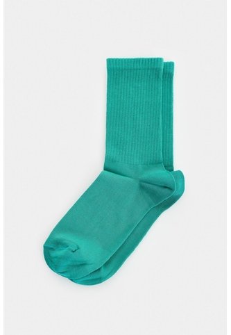 Calcetines Media Pierna Acanalado Para Hombre Diseño Deportivo Calcetines Media Pierna Acanalado Para Hombre Diseño Deportivo Agua Marina XS VÉLEZ Vélez