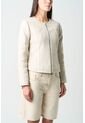 Chaqueta De Cuero Tejido Para Mujer Woven Chaqueta De Cuero Tejido Para Mujer Woven Crema L VÉLEZ de Vélez