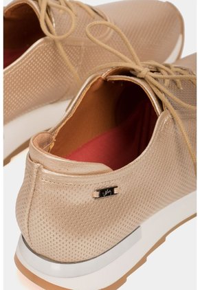 Zapatos Cordón De Cuero Para Mujer Suela Deportiva Zapatos Cordón De Cuero Para Mujer Suela Deportiva Dorado 35 VÉLEZ