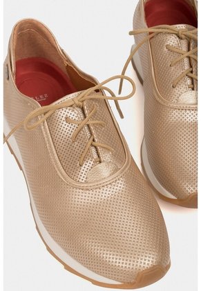 Zapatos Cordón De Cuero Para Mujer Suela Deportiva Zapatos Cordón De Cuero Para Mujer Suela Deportiva Dorado 40 VÉLEZ