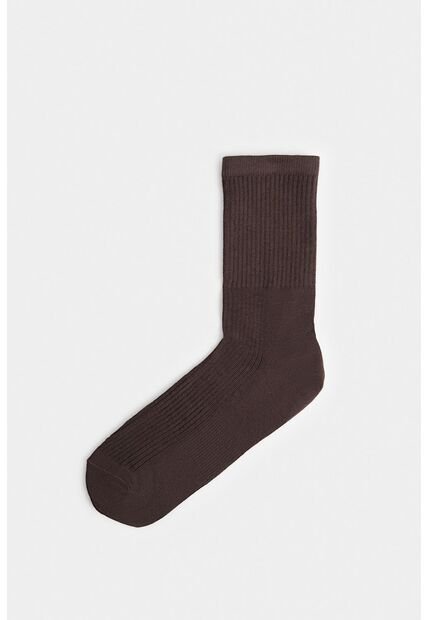Calcetines Media Pierna De Algodón Con Jacquard Para Hombre Diseño Unicolor Calcetines Media Pierna De Algodón Con Jacquard Para Hombre Diseño Unicolor Cafe XS VÉLEZ