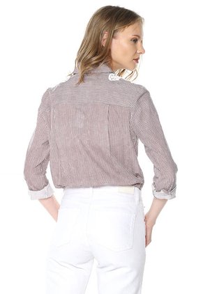 Camisa Vinotinto-Blanco Vero Moda