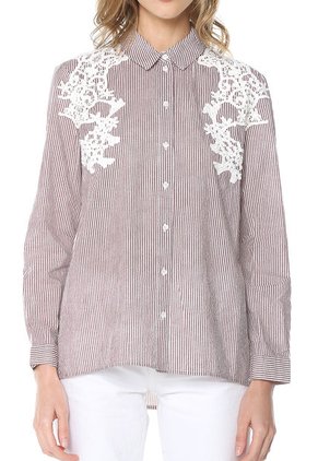 Camisa Vinotinto-Blanco Vero Moda