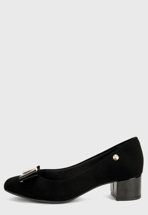 Tacón Medio Negro-Dorado Via Marte