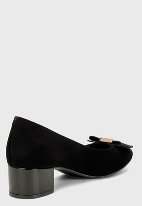 Tacón Medio Negro-Dorado Via Marte