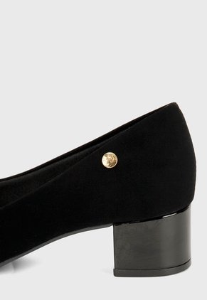 Tacón Medio Negro-Dorado Via Marte