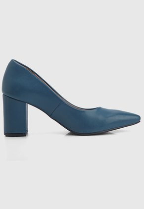 Tacón Medio Azul Petróleo Via Marte