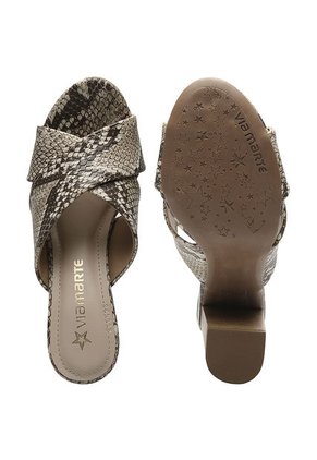 Sandalia Tacón Animal Print Via Marte