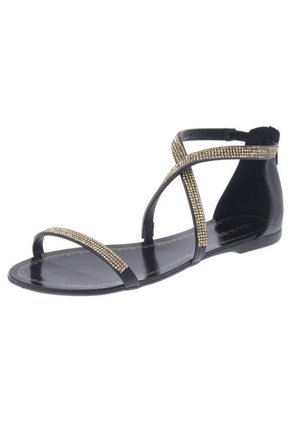 Sandalia Plana Negro Via Scarpa