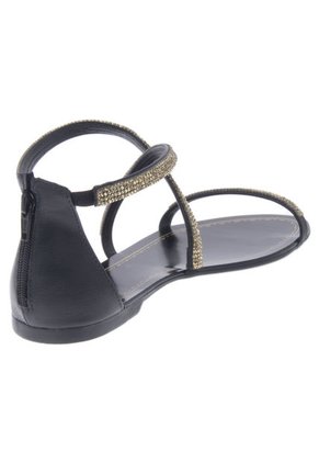 Sandalia Plana Negro Via Scarpa