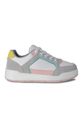 Tenis Casual Mujer Via Spring - Color Blanco Y Gris