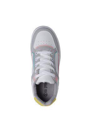 Tenis Casual Mujer Via Spring - Color Blanco Y Gris