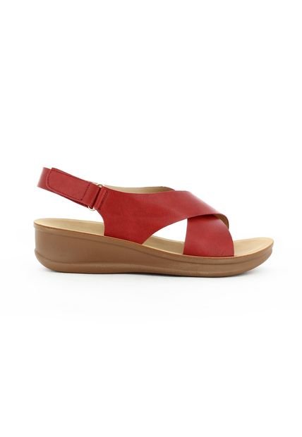 Sandalias Para Mujer Marca Via Spring, Color Rojo