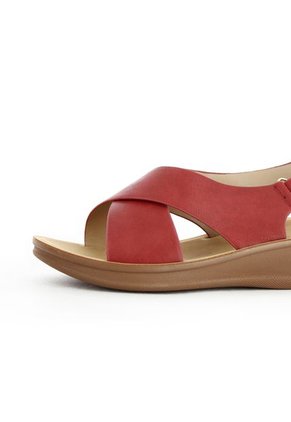 Sandalias Para Mujer Marca Via Spring, Color Rojo