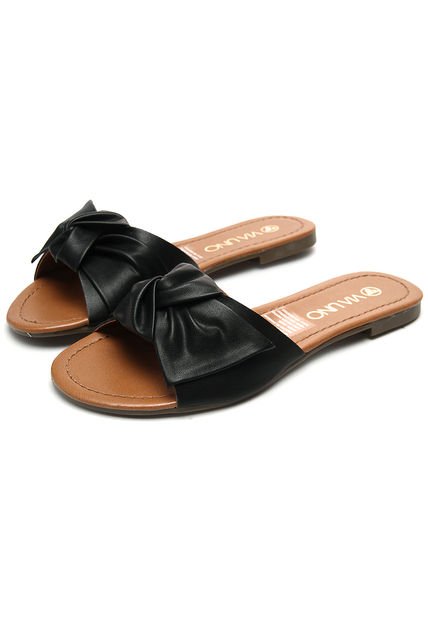 Sandalia Plana Café-Negro Via Uno