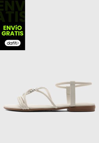 Sandalias Planas Casual VIA UNO Blanco Via Uno