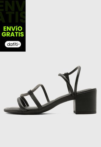 Sandalias Planas Casual VIA UNO Negro Via Uno