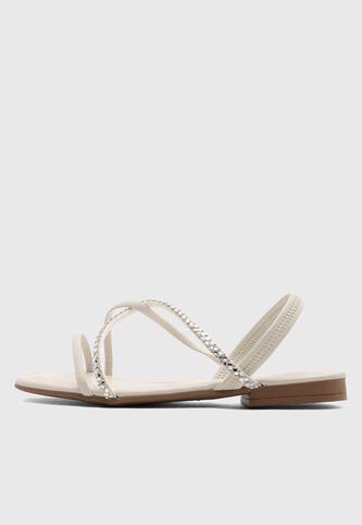 Sandalias Planas Casual VIA UNO Marfil Via Uno