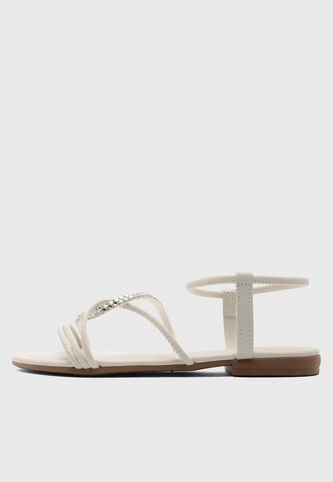 Sandalias Planas Casual VIA UNO Blanco Via Uno