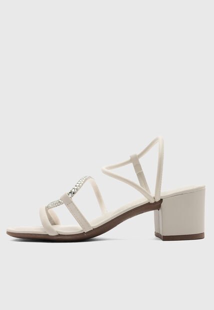 Sandalias Tacón Medio Casual VIA UNO Blanco