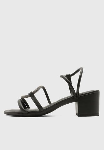 Sandalias Planas Casual VIA UNO Negro Via Uno