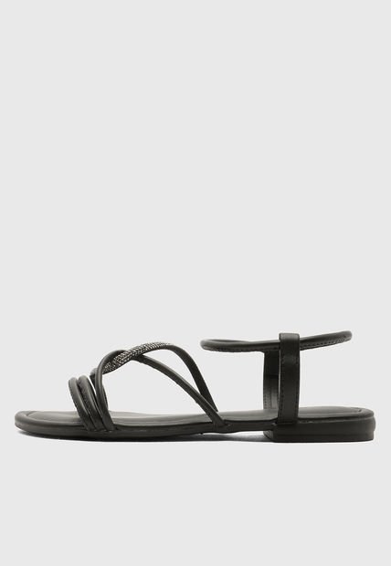 Sandalia Negro-Plateado VIA UNO