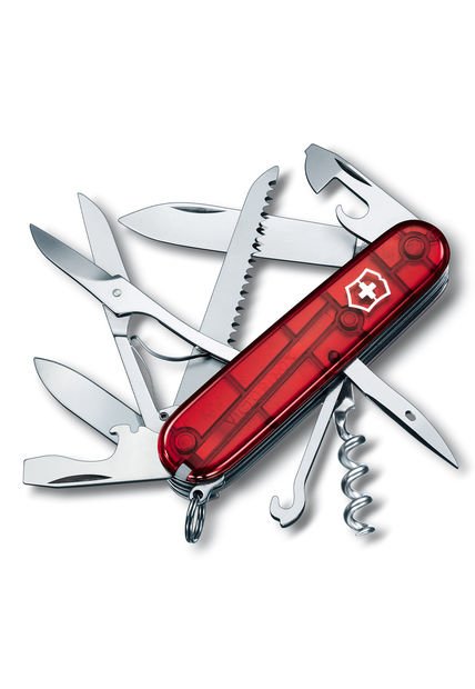 Navaja Mediana Suiza Huntsman Rojo Transparente Victorinox - 1.3713.T