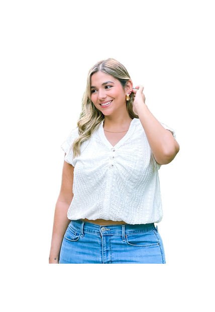 BLUSA VIKATS MUJER AG7364 MARFIL Talla 14