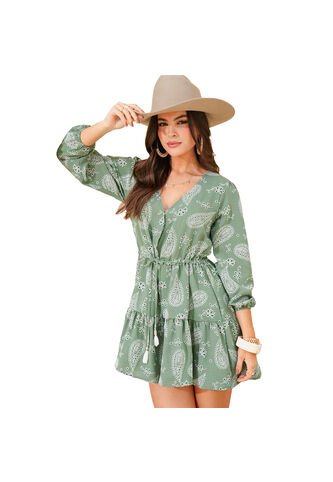 VESTIDO VIKATS MUJER AG7433 VERDE Talla L Vikats