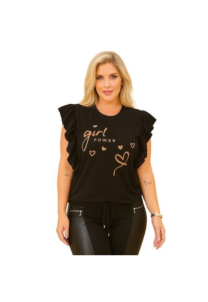 BLUSA VIKATS MUJER AG7462 NEGRO Talla 14