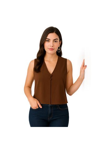 BLUSA VIKATS MUJER AG7389 CAFÉ Talla XL Vikats