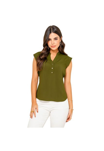 BLUSA VIKATS MUJER AG7446 VERDE MILITAR Talla M