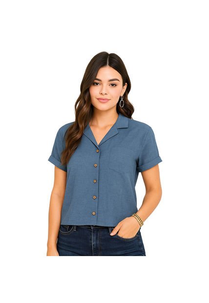 BLUSA VIKATS MUJER AG7445 AZUL Talla XXL