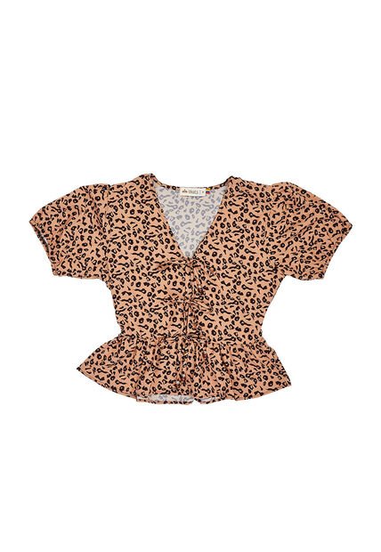 BLUSA VIKATS MUJER AG7576 ANIMAL PRINT CAMEL Talla S