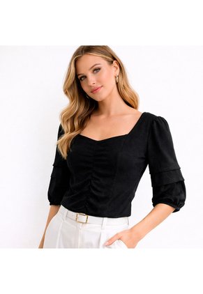 BLUSA VIKATS MUJER AG7619 NEGRO Talla S