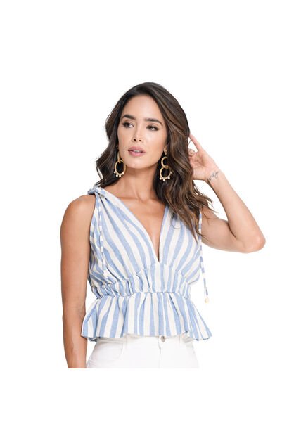 BLUSA VIKATS MUJER AG7634 AZUL CLARO Talla XL